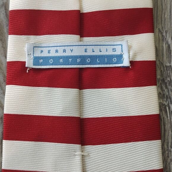 Perry Ellis Portfolio red white blue patriotic independence day tie july 4th - Picture 4 of 5